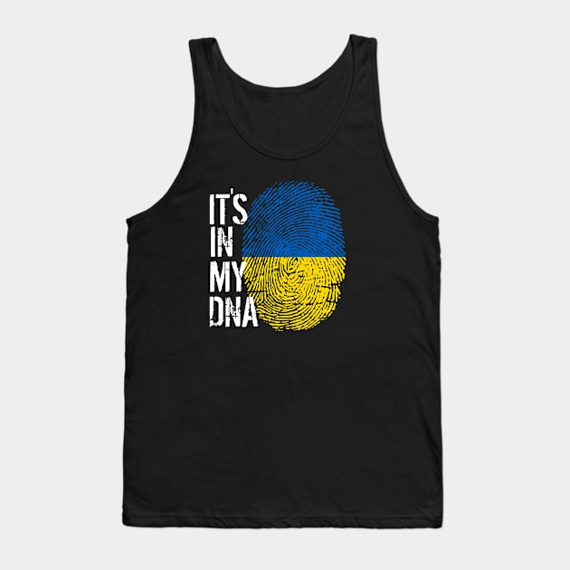 Ukraine Flag Fingerprint My Story DNA Ukrainian Tank Top by Your Culture & Merch